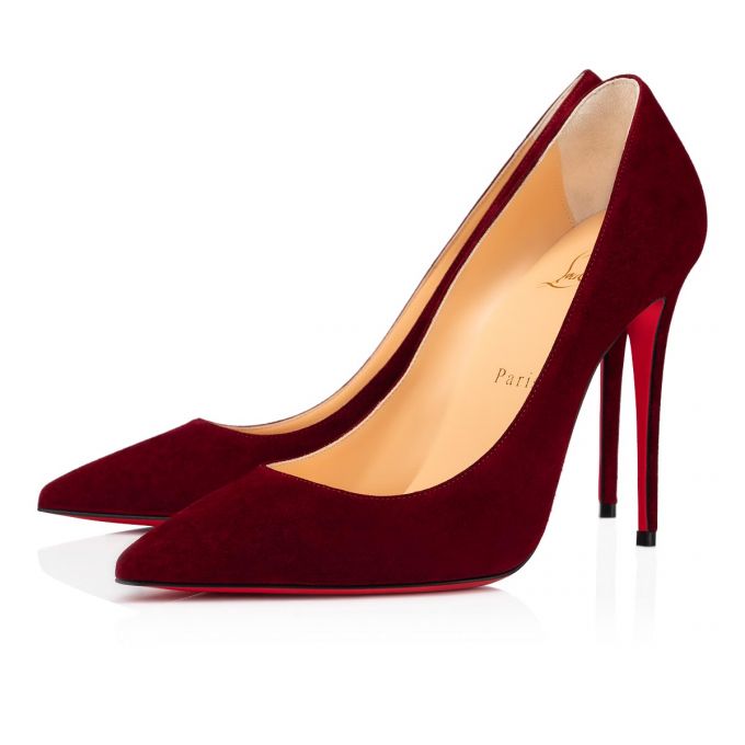 Christian Louboutin Kate 100 100 Tanin Veau Velours Pumps Ženske Pumps Bordo | RS-49005