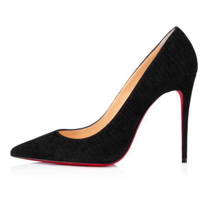 Christian Louboutin Kate 100 Veau Velours Pumps Ženske Pumps Crne | RS-25149