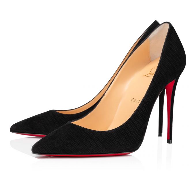 Christian Louboutin Kate 100 Veau Velours Pumps Ženske Pumps Crne | RS-25149