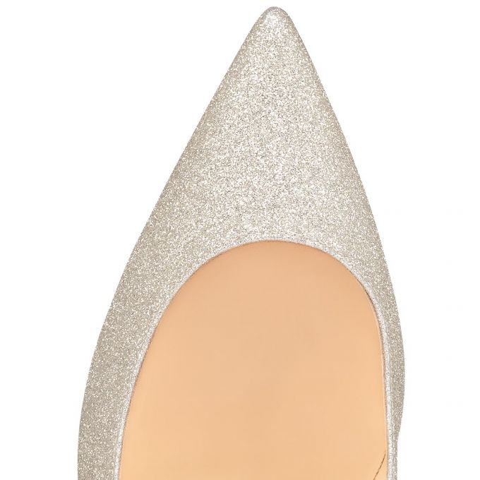 Christian Louboutin Kate 85 Ivory Glitter Pumps Ženske Pumps Srebrne | RS-29855