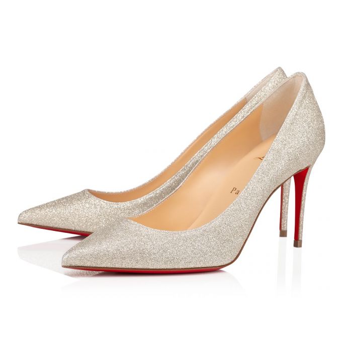 Christian Louboutin Kate 85 Ivory Glitter Pumps Ženske Pumps Srebrne | RS-29855