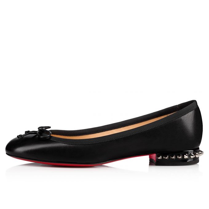 Christian Louboutin La Massine 000 Nappa Flats Ženske Flats Crne | RS-79853