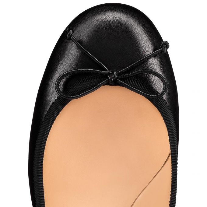 Christian Louboutin La Massine 000 Nappa Flats Ženske Flats Crne | RS-79853