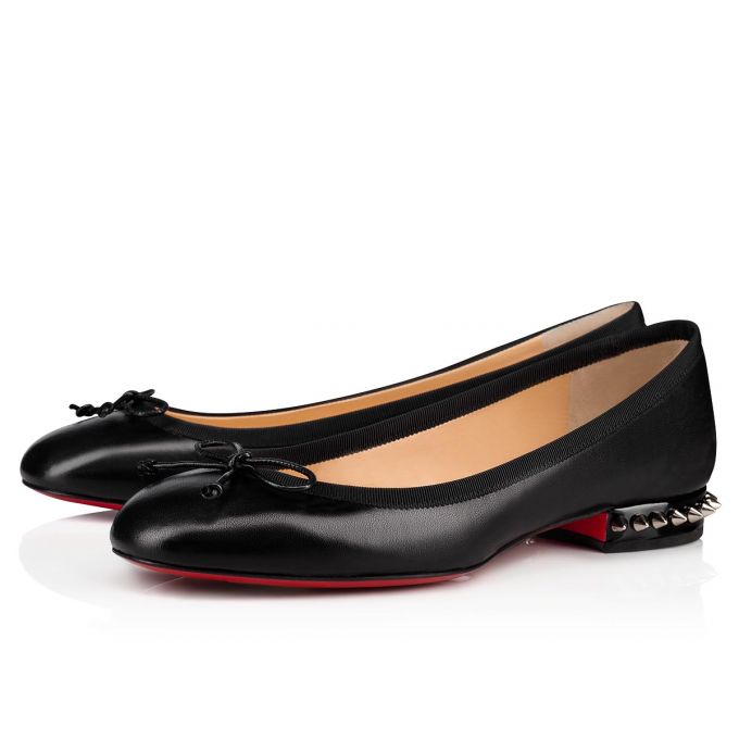 Christian Louboutin La Massine 000 Nappa Flats Ženske Flats Crne | RS-79853