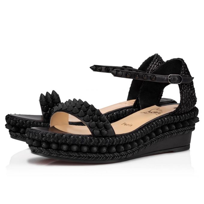 Christian Louboutin Lata 60 Calf Espadrilles Ženske Espadrilles Crne | RS-80065