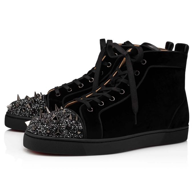 Christian Louboutin Lou Pik Pik P S 000 Version Strass Sneakers Muške Patike Crne | RS-87807