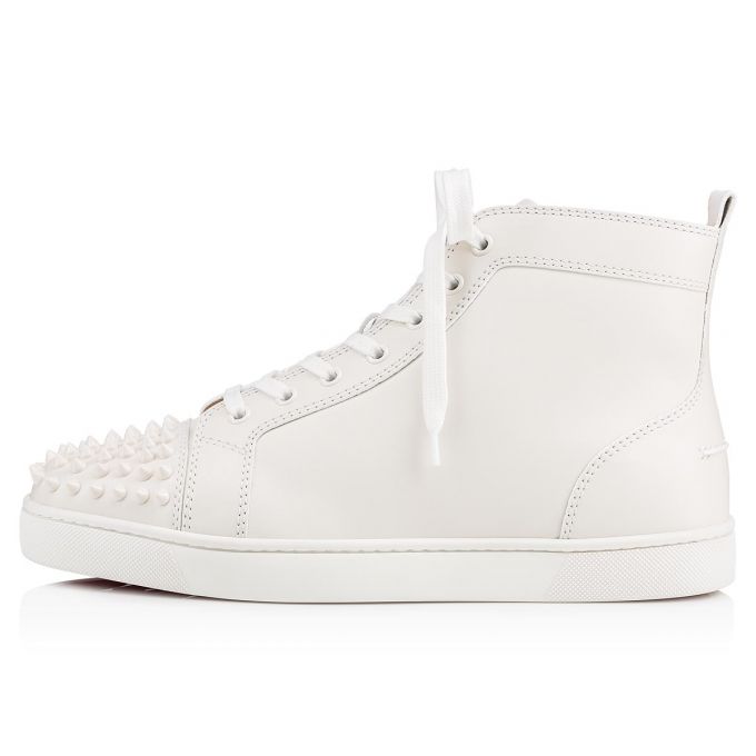 Christian Louboutin Lou Spikes 000 Calf Sneakers Muške Patike Bijele | RS-69297