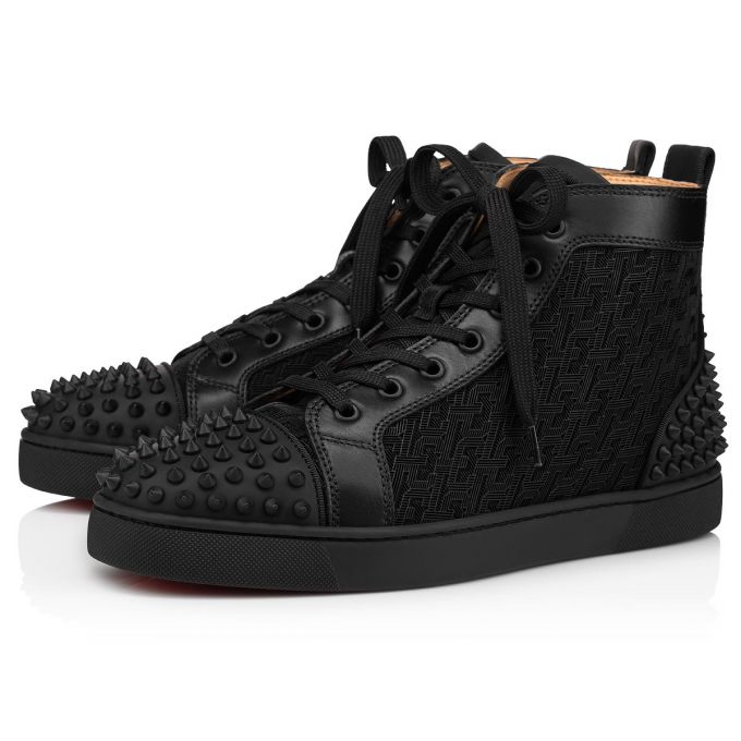 Christian Louboutin Lou Spikes 2 Cotton Sneakers Muške Patike Crne | RS-41041