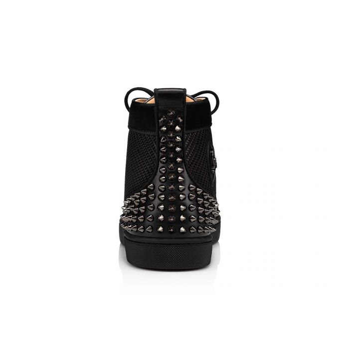 Christian Louboutin Lou Spikes 2 Cotton Sneakers Muške Patike Crne | RS-51691