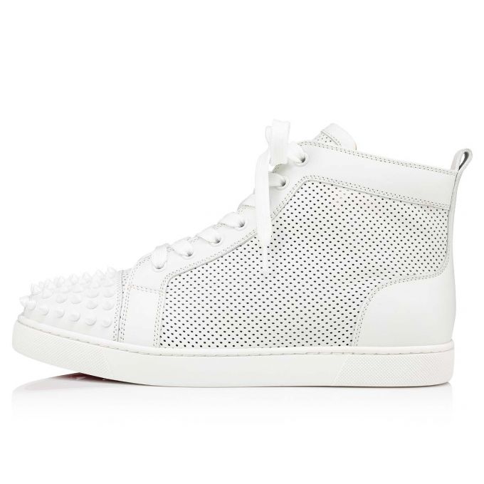 Christian Louboutin Lou Spikes Calf Sneakers Ženske Patike Bijele | RS-32319