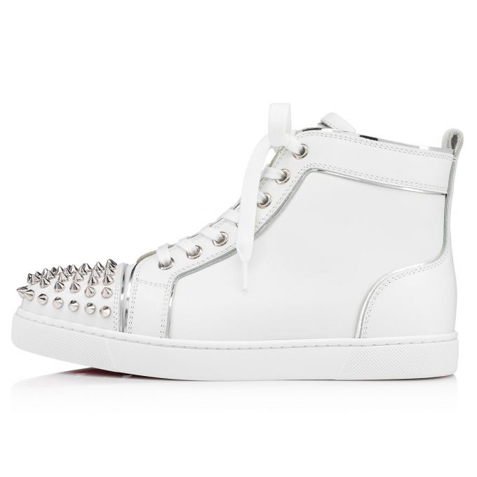 Christian Louboutin Lou Spikes Calf Sneakers Ženske Patike Bijele Srebrne | RS-68717