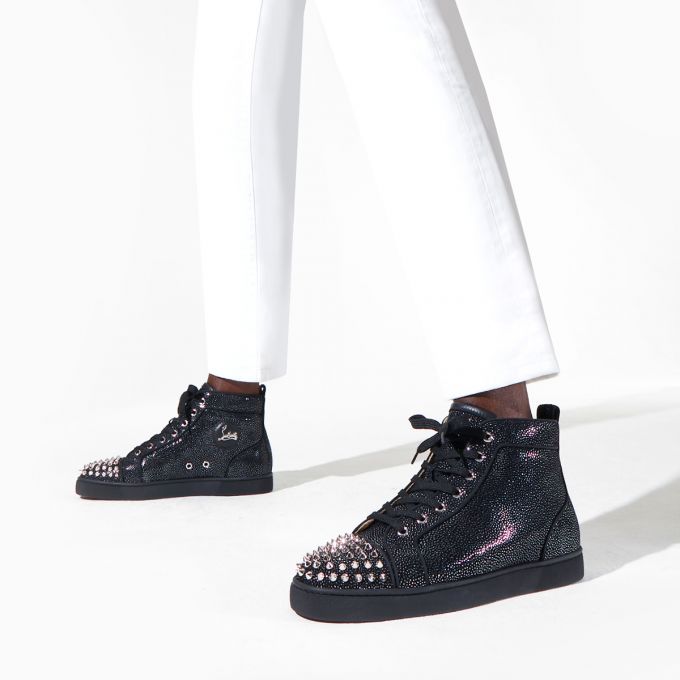 Christian Louboutin Lou Spikes Orla 000 Version Sneakers Muške Patike Crne | RS-68661