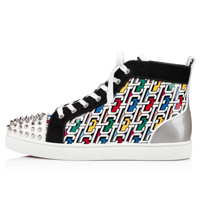 Christian Louboutin Lou Spikes Orlato Calf Sneakers Muške Patike Visebojne Srebrne | RS-58572