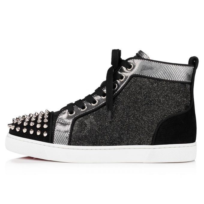 Christian Louboutin Lou Spikes Orlato Version Veau Velours Sneakers Ženske Patike Crne | RS-49678