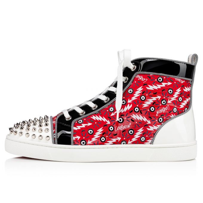 Christian Louboutin Lou Spikes Orlato Version Creative Fabric Sneakers Muške Patike Crvene | RS-68961