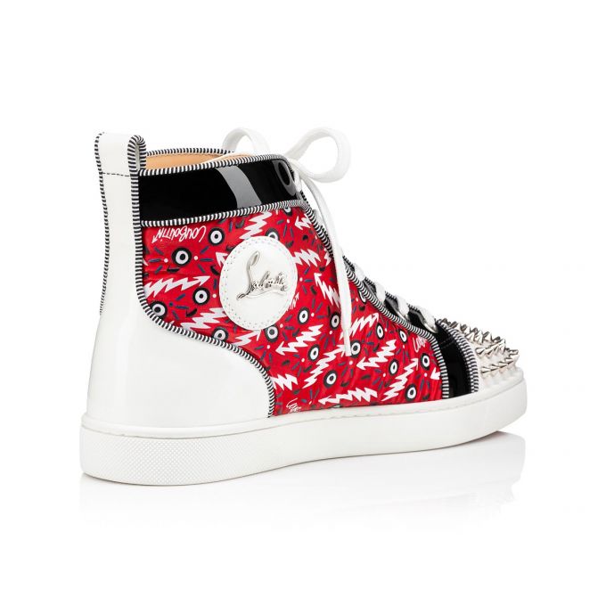 Christian Louboutin Lou Spikes Orlato Version Creative Fabric Sneakers Muške Patike Crvene | RS-68961