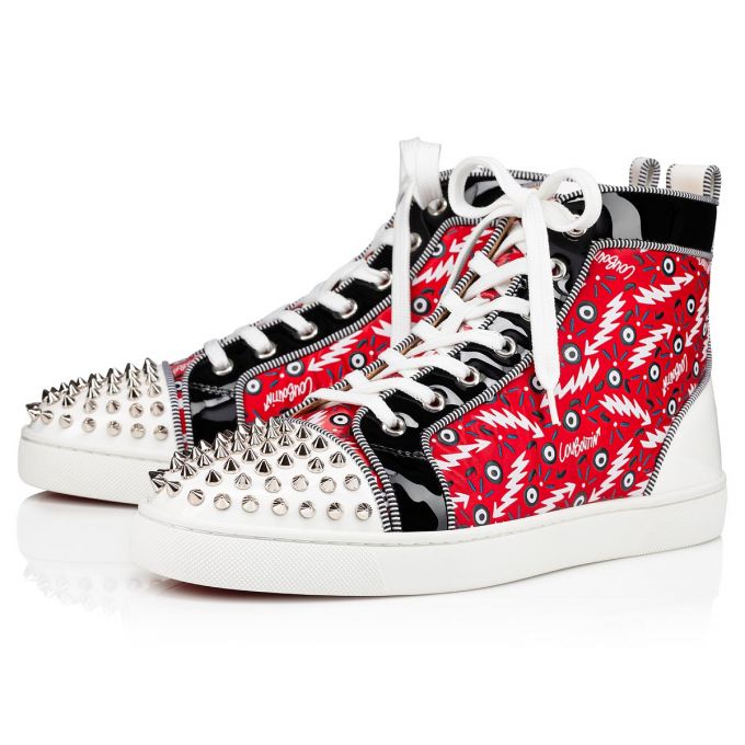 Christian Louboutin Lou Spikes Orlato Version Creative Fabric Sneakers Muške Patike Crvene | RS-68961