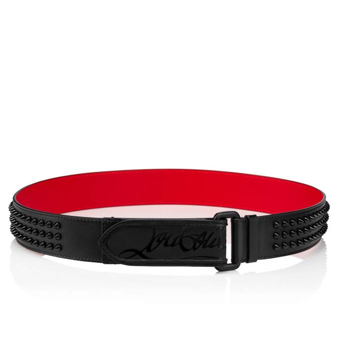 Christian Louboutin Loubi Belt Calfskin Belts Muške Remeni Crne | RS-69018