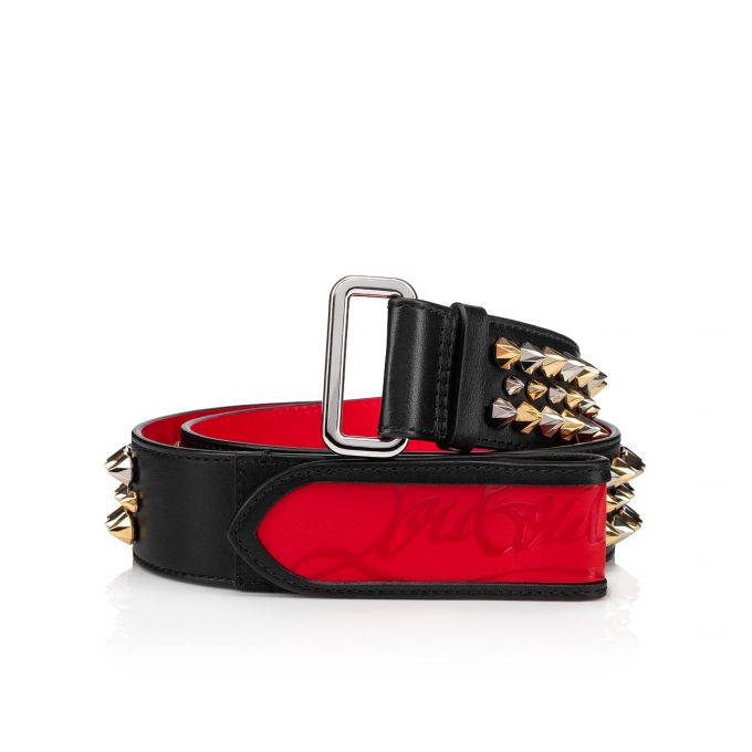 Christian Louboutin Loubi Belt Classic Koža Belts Muške Remeni Crne Crvene Visebojne | RS-49183