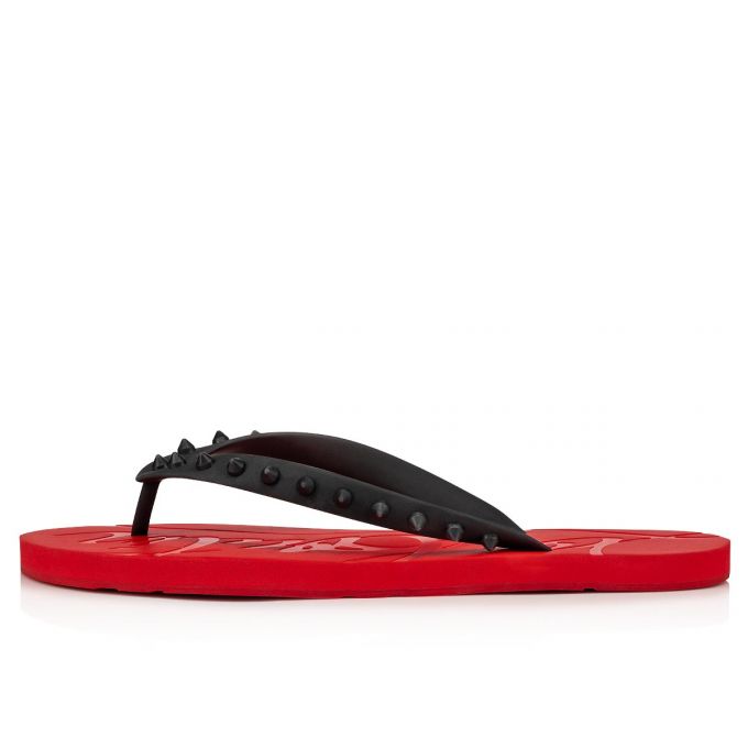 Christian Louboutin Loubi Flip 000 Pvc Sandals Muške Espadrilles & Sandals Crne Crvene | RS-29953