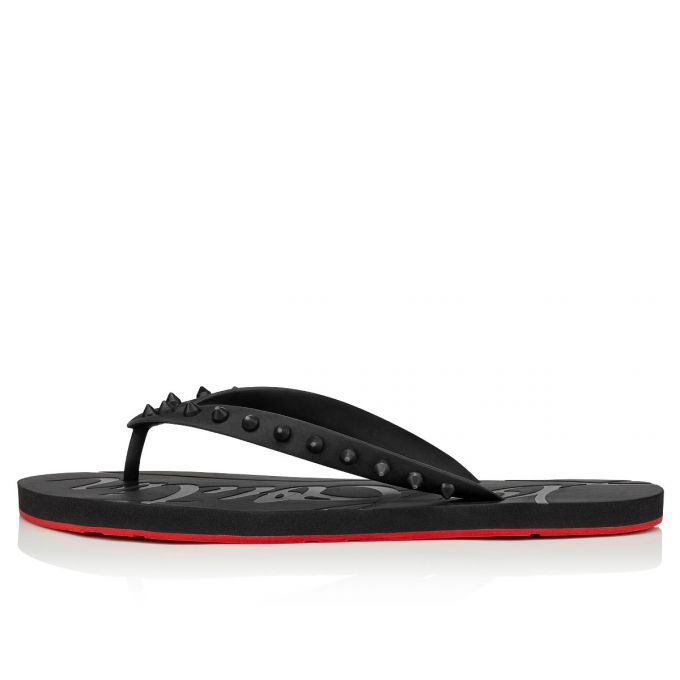 Christian Louboutin Loubi Flip 000 Pvc Sandals Muške Espadrilles & Sandals Crne | RS-41506