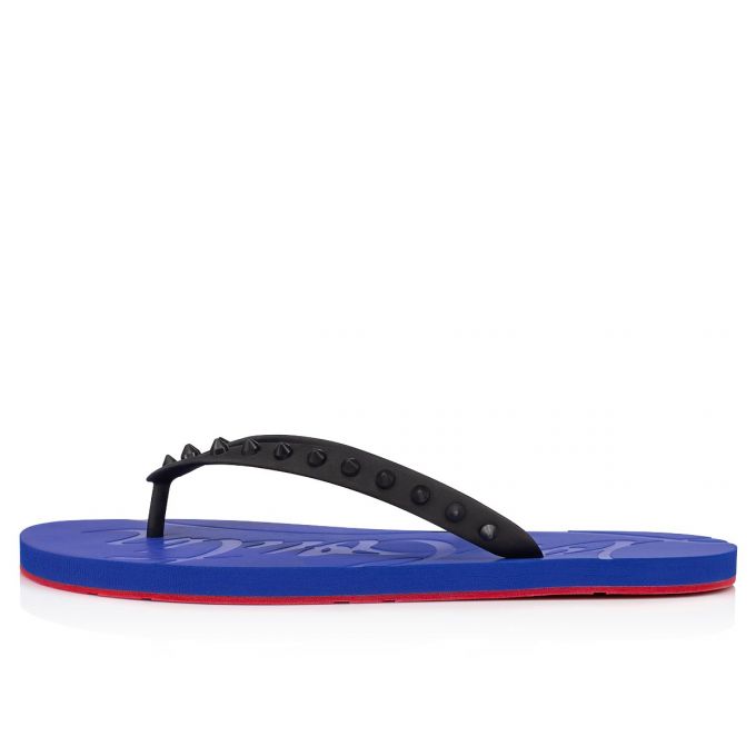 Christian Louboutin Loubi Flip 000 Pvc Sandals Muške Espadrilles & Sandals Crne Plave | RS-57524