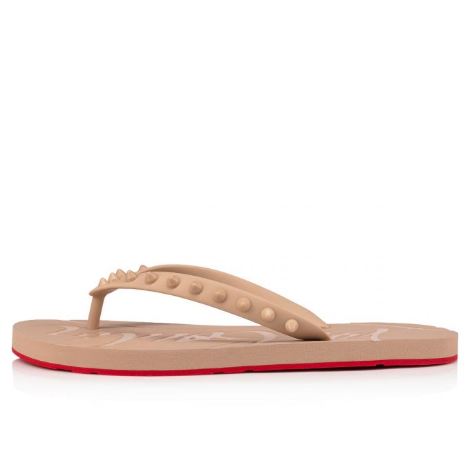 Christian Louboutin Loubi Flip 1 Plastic Finish Flats Ženske Flats Bež | RS-53339