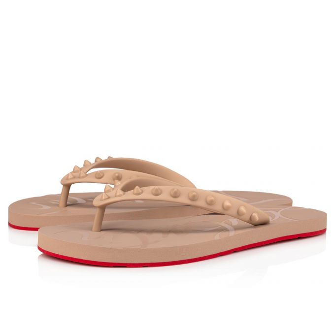 Christian Louboutin Loubi Flip 1 Plastic Finish Flats Ženske Flats Bež | RS-53339