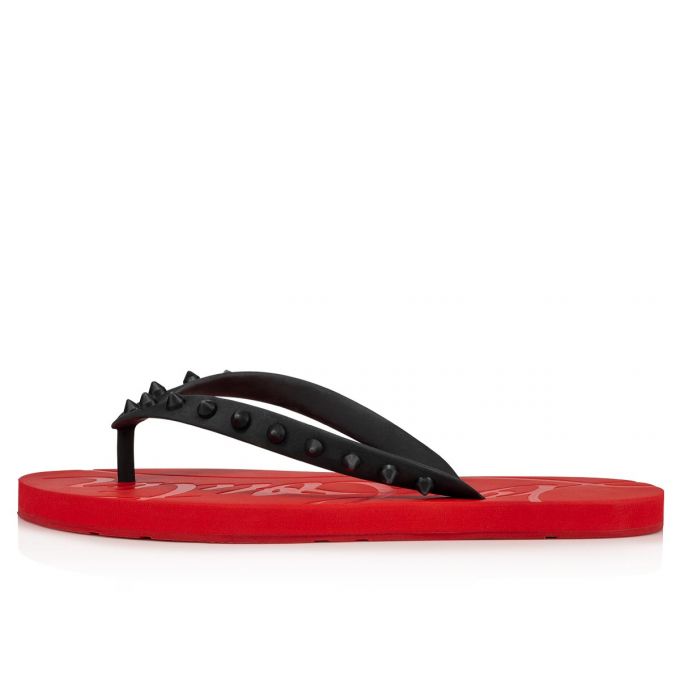 Christian Louboutin Loubi Flip Donn 000 Gomme Flats Ženske Flats Crne Crvene | RS-92759