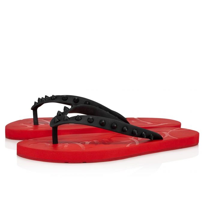 Christian Louboutin Loubi Flip Donn 000 Gomme Flats Ženske Flats Crne Crvene | RS-92759