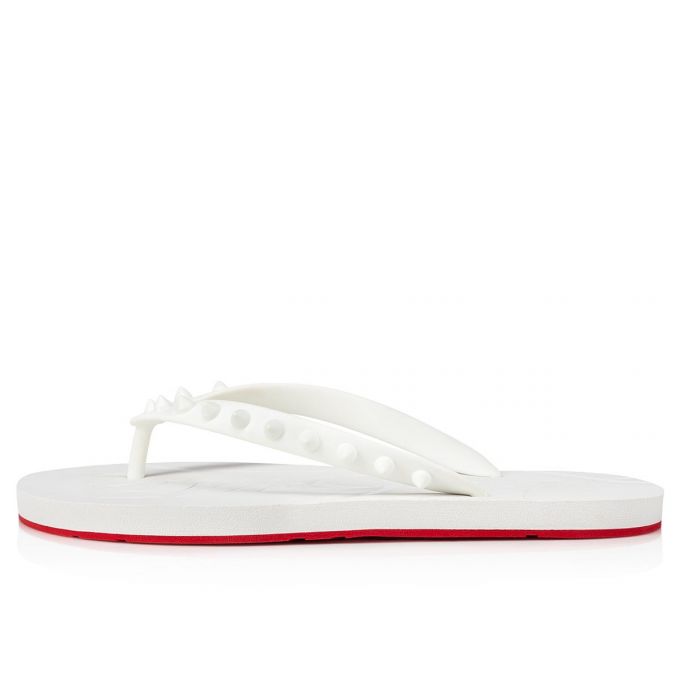 Christian Louboutin Loubi Flip Plastic Finish Flats Ženske Flats Bijele | RS-17123