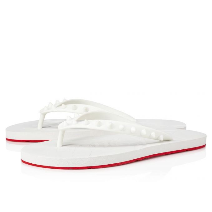 Christian Louboutin Loubi Flip Plastic Finish Flats Ženske Flats Bijele | RS-17123