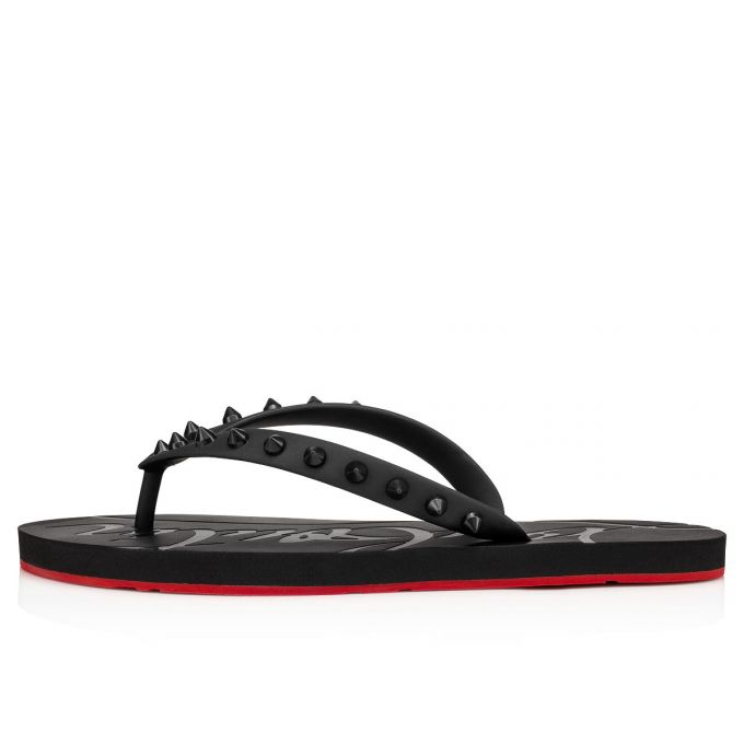 Christian Louboutin Loubi Flip Plastic Finish Flats Ženske Flats Crne | RS-31753