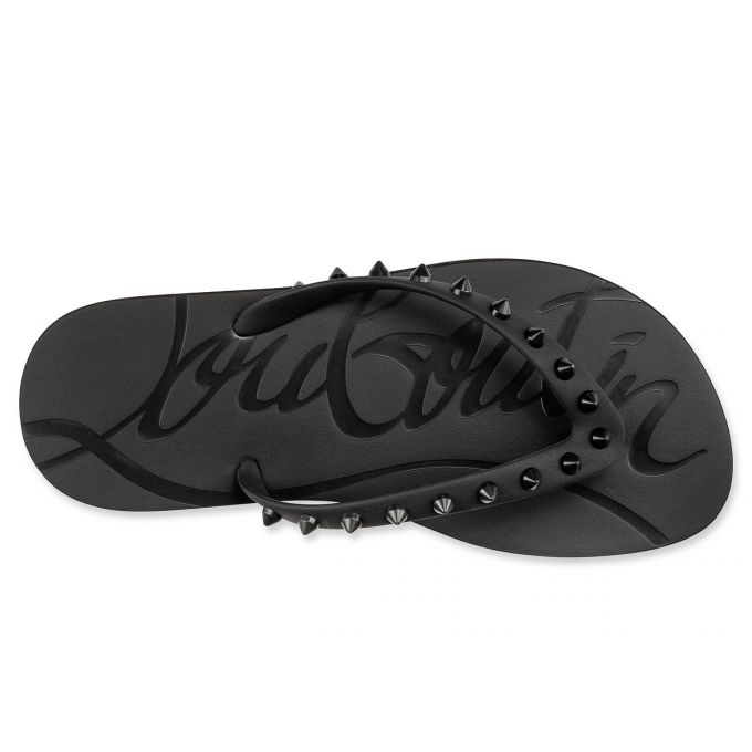 Christian Louboutin Loubi Flip Plastic Finish Flats Ženske Flats Crne | RS-31753