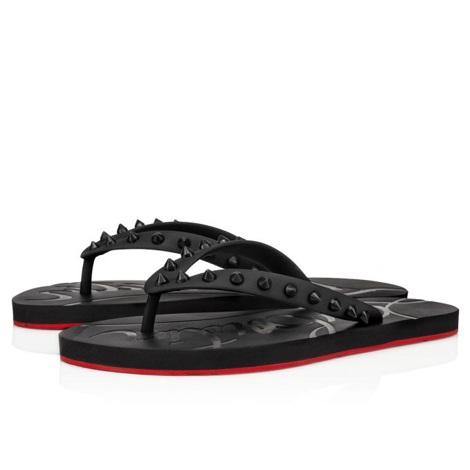 Christian Louboutin Loubi Flip Plastic Finish Flats Ženske Flats Crne | RS-31753