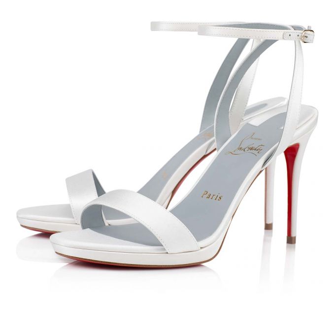 Christian Louboutin Loubi Queen 100 100 Sandals Ženske Sandale Bijele Plave | RS-93914