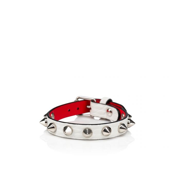 Christian Louboutin Loubilink Bracelet Creative Koža Bracelets Ženske Bracelets Bijele Srebrne | RS-97698