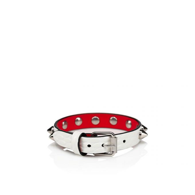 Christian Louboutin Loubilink Bracelet Creative Koža Bracelets Ženske Bracelets Bijele Srebrne | RS-97698