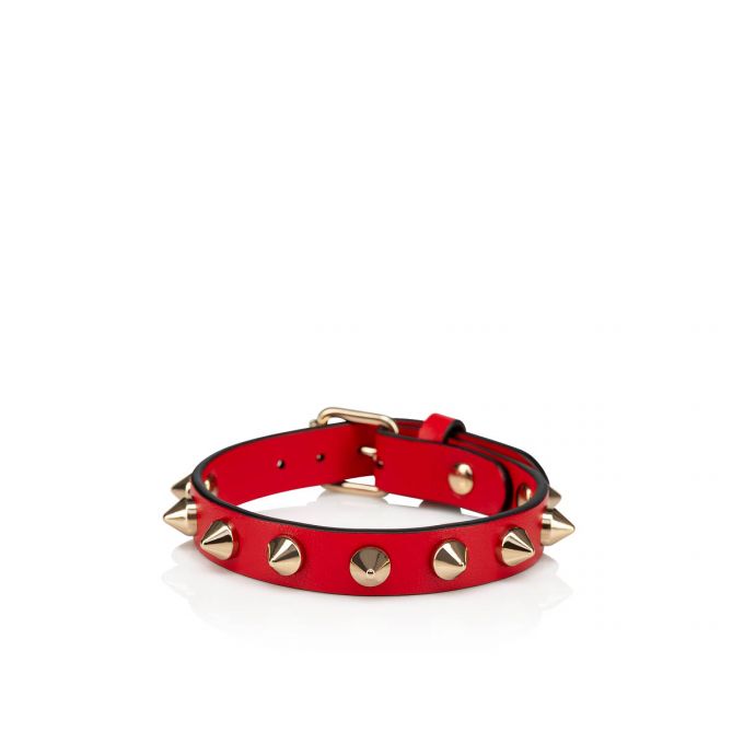 Christian Louboutin Loubilink Classic Koža Bracelets Ženske Bracelets Crvene Zlatne | RS-74636