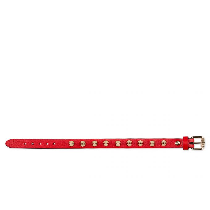 Christian Louboutin Loubilink Classic Koža Bracelets Ženske Bracelets Crvene Zlatne | RS-74636