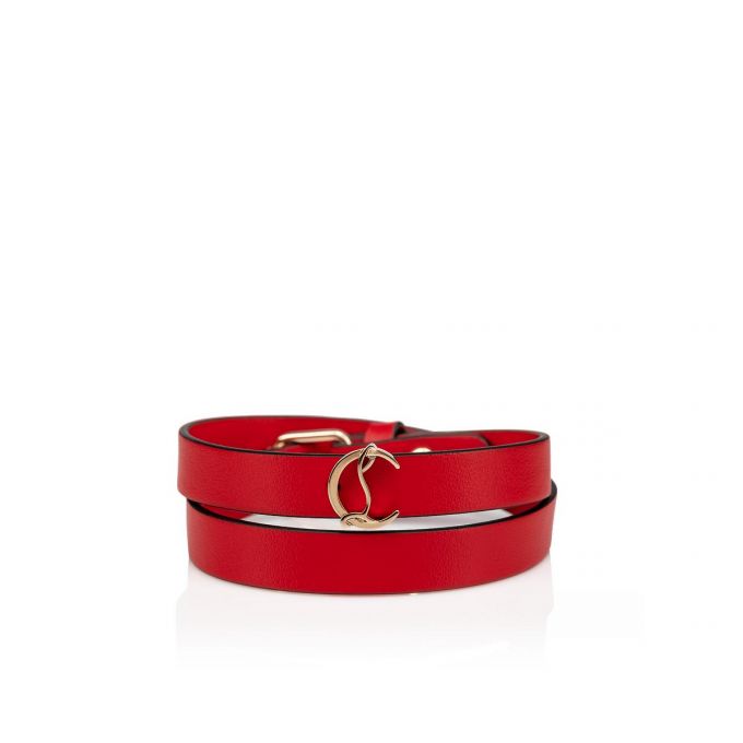 Christian Louboutin Loubilink Classic Koža Bracelets Ženske Bracelets Crvene Zlatne | RS-95408