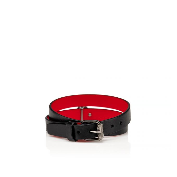 Christian Louboutin Loubilink Logo Bracelet Double Classic Koža Bracelets Ženske Bracelets Crne | RS-00777