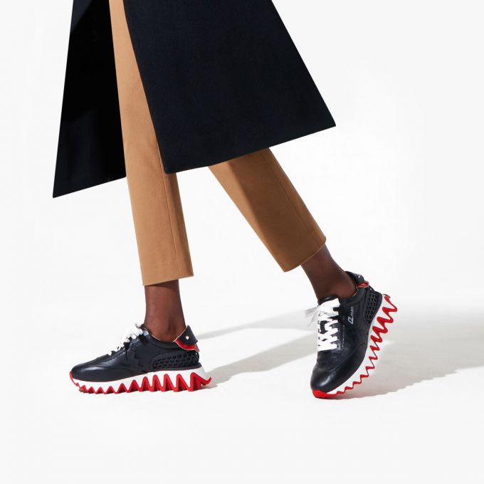 Christian Louboutin Loubishark Calf Sneakers Ženske Patike Crne Crvene | RS-55855