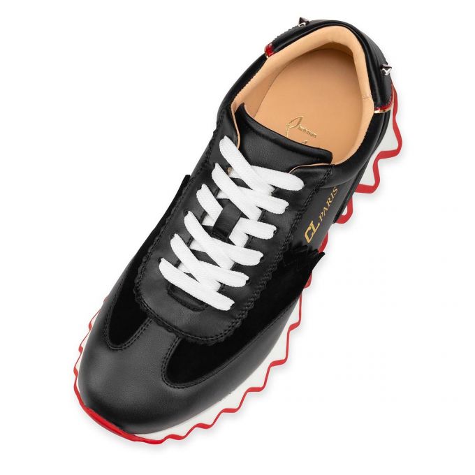 Christian Louboutin Loubishark Calf Sneakers Ženske Patike Crne Crvene | RS-55855