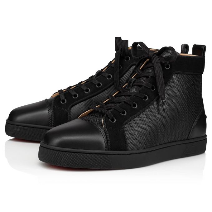 Christian Louboutin Louis Creative Koža Sneakers Muške Patike Crne | RS-17494