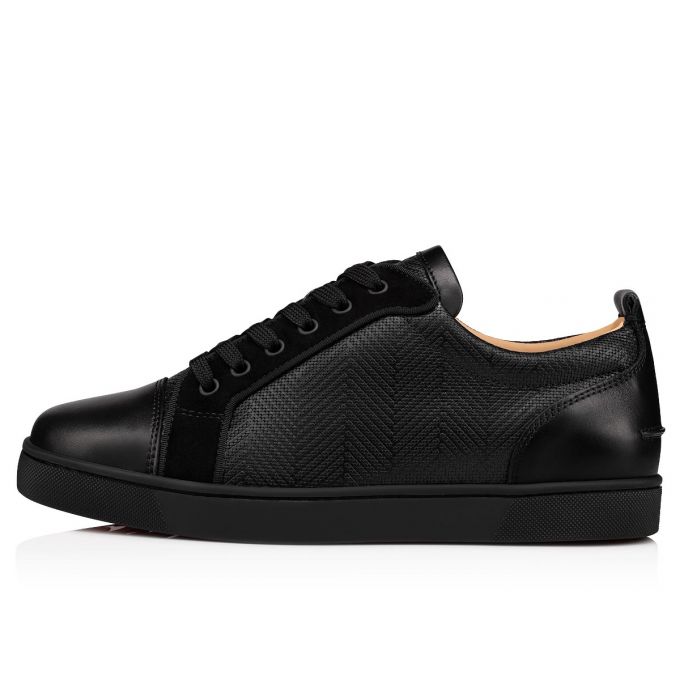 Christian Louboutin Louis Junior Creative Koža Sneakers Muške Patike Crne | RS-60745