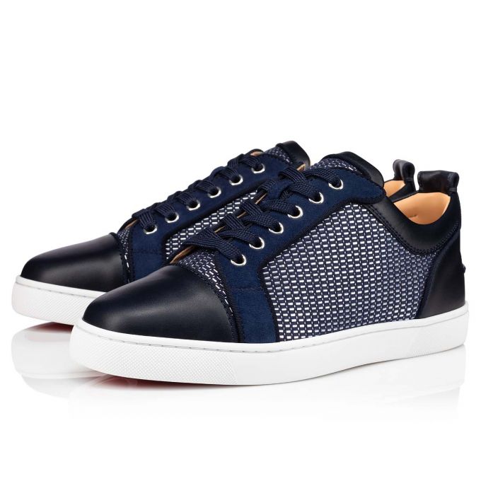 Christian Louboutin Louis Junior Orlato Cotton Sneakers Muške Patike Plave | RS-83045