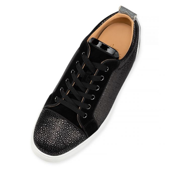 Christian Louboutin Louis Junior Orlato Creative Koža Sneakers Muške Patike Crne Srebrne | RS-85091