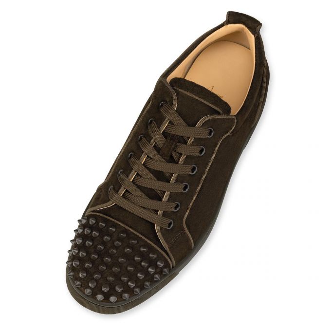 Christian Louboutin Louis Junior Sp 000 Mat Veau Velours Sneakers Muške Patike Čokoladne | RS-03259