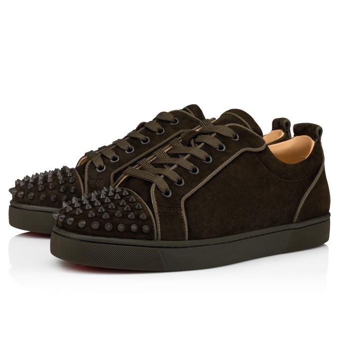 Christian Louboutin Louis Junior Sp 000 Mat Veau Velours Sneakers Muške Patike Čokoladne | RS-03259